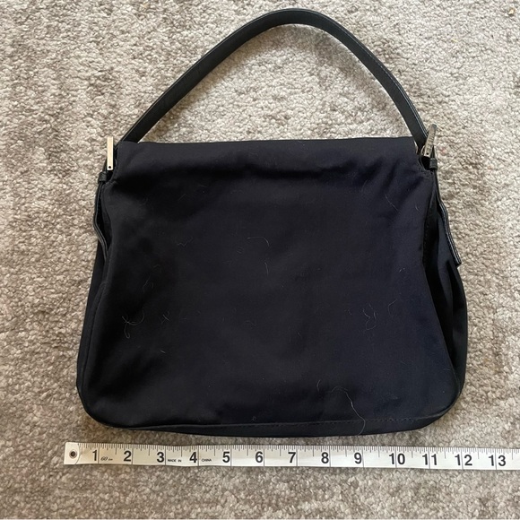 💯 FENDI BAGUETTE Black Cloth Shoulder Bag - Picture 7 of 15